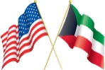 United States and Kuwaiti flags